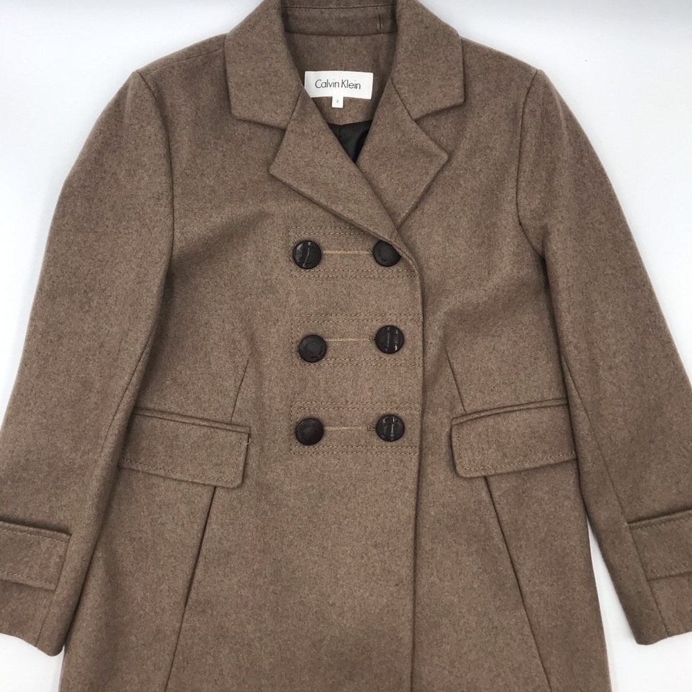 CK Women's Wool-Blend Double-Breasted peacoat